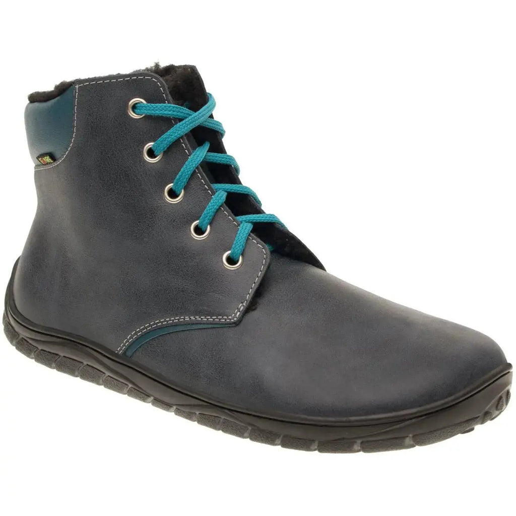 Fare Bare - Nivella Winter Blue - Bottine barefoot avec doublure hivernale
