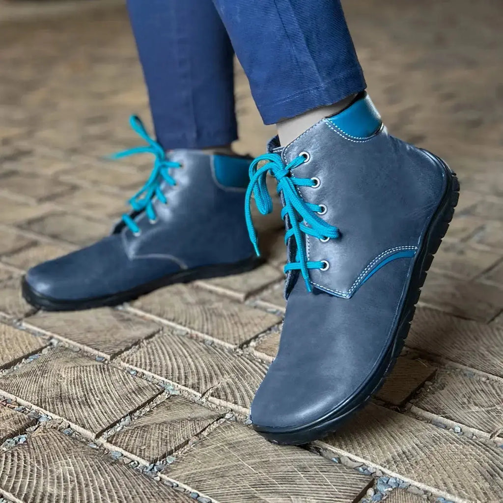 Fare Bare - Nivella Winter Blue - Bottine barefoot avec doublure hivernale