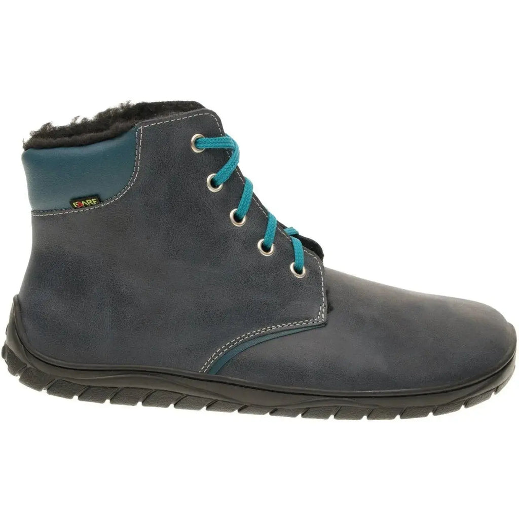 Fare Bare - Nivella Winter Blue - Bottine barefoot avec doublure hivernale