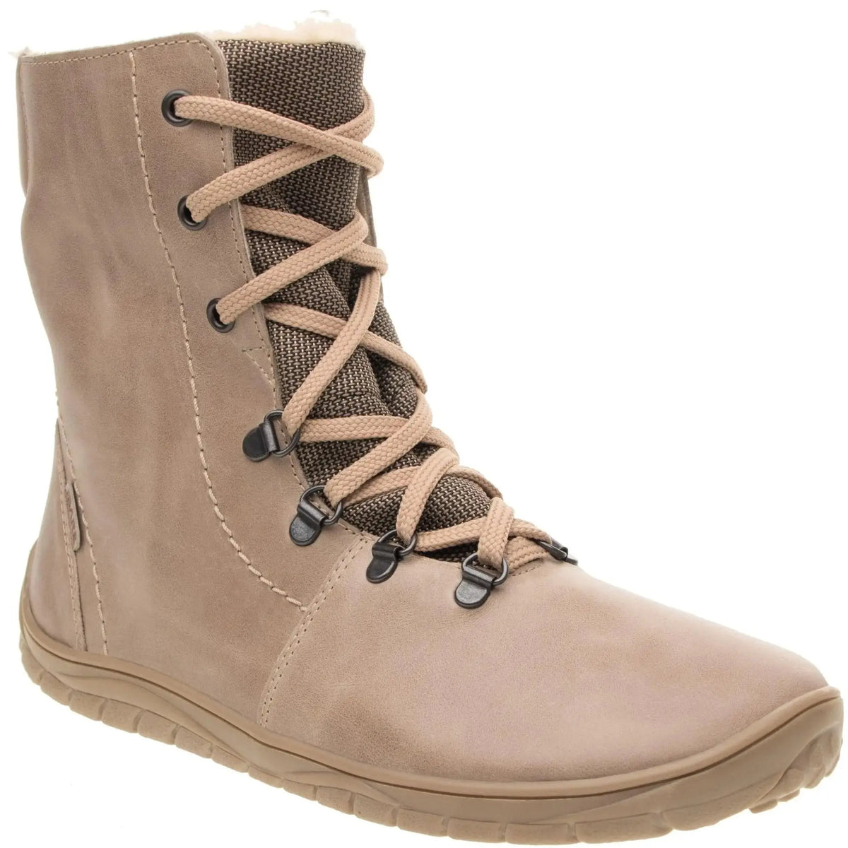 Fare Bare - Beige Hivernal - Bottines barefoot imperméables avec doublure hivernale