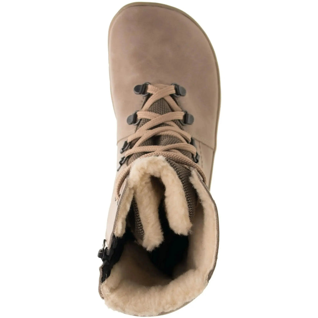 Fare Bare - Beige Hivernal - Bottines barefoot imperméables avec doublure hivernale