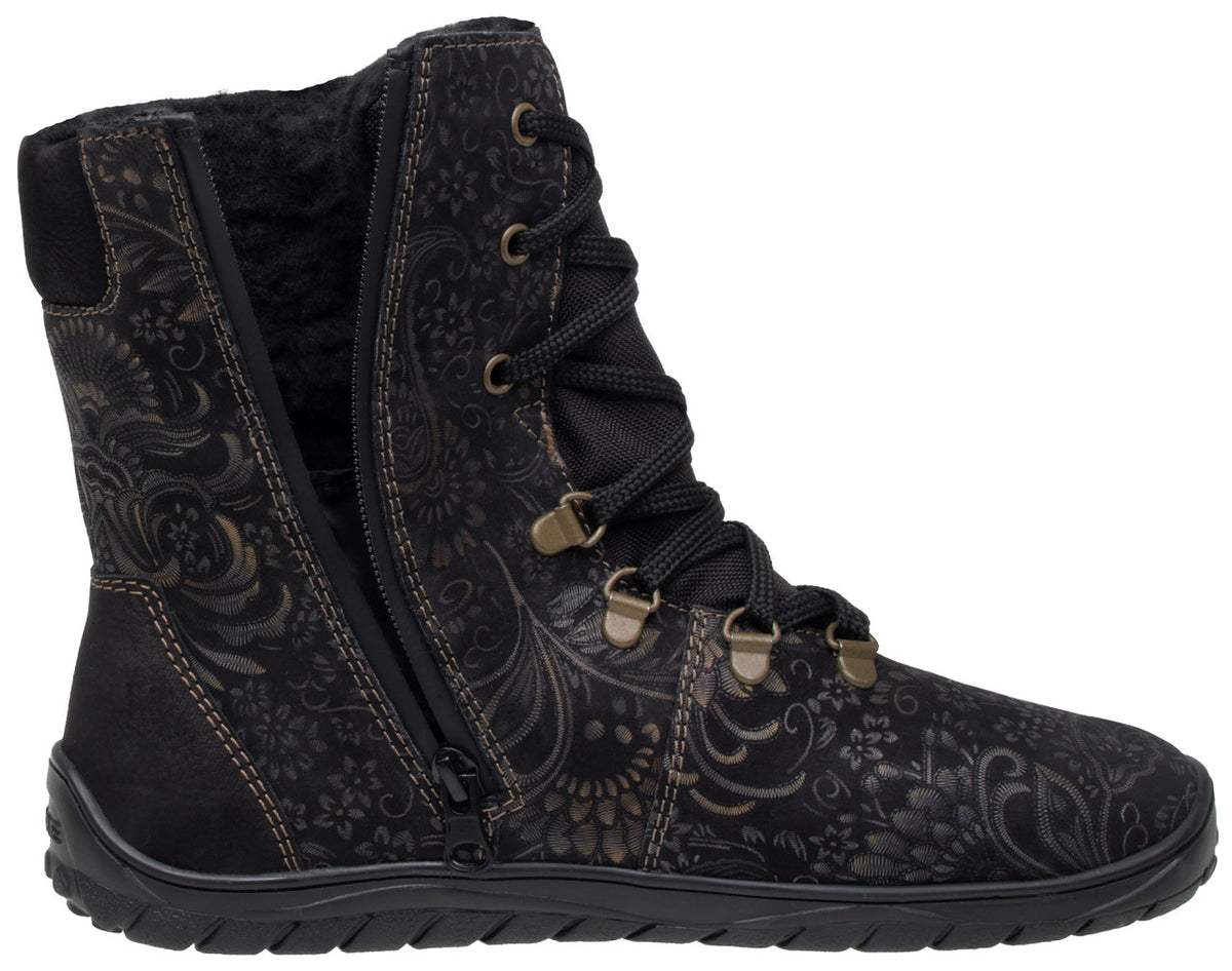 Fare Bare - Norry Winter Black - Waterproof barefoot boots with winter lining