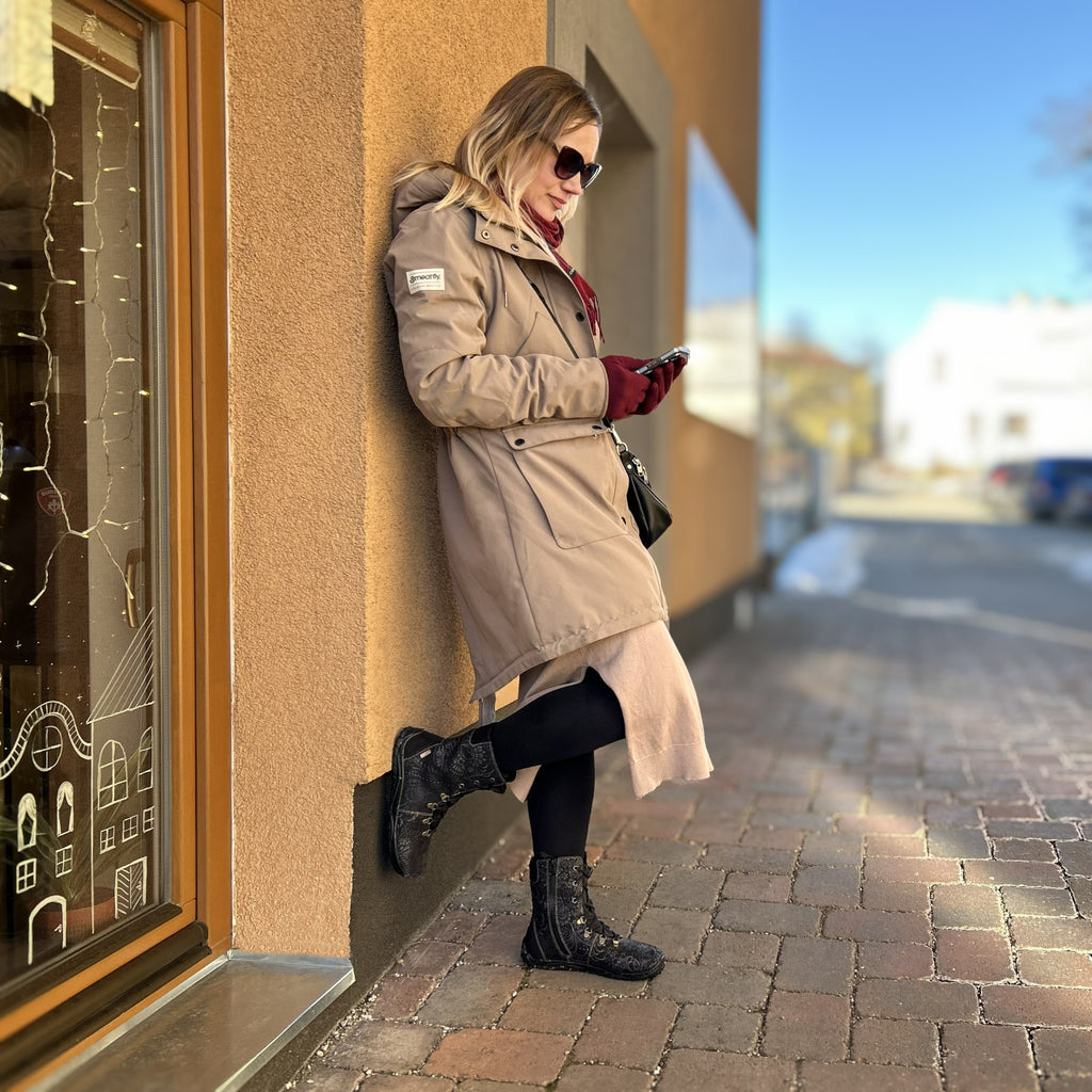 Fare Bare - Norry Winter Black - Waterproof barefoot boots with winter lining