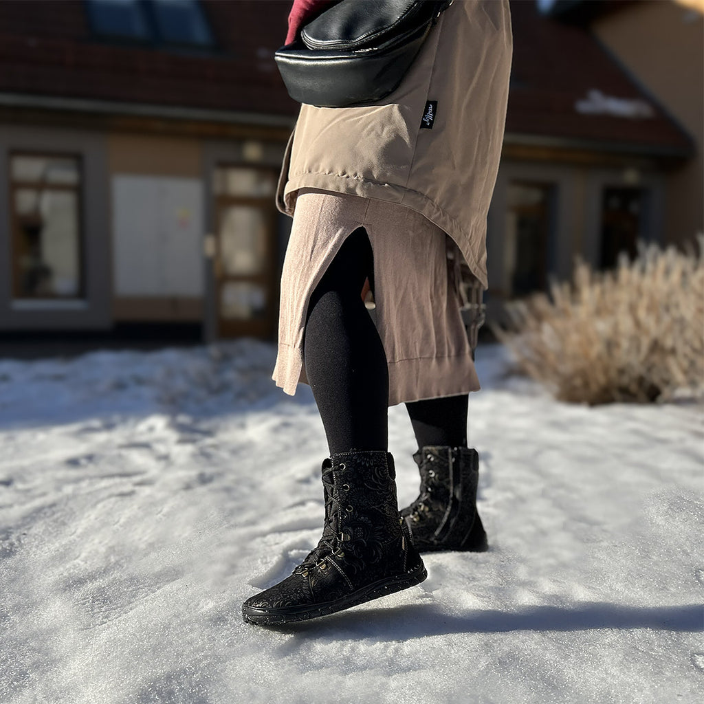 Fare Bare - Norry Winter Black - Waterproof barefoot boots with winter lining