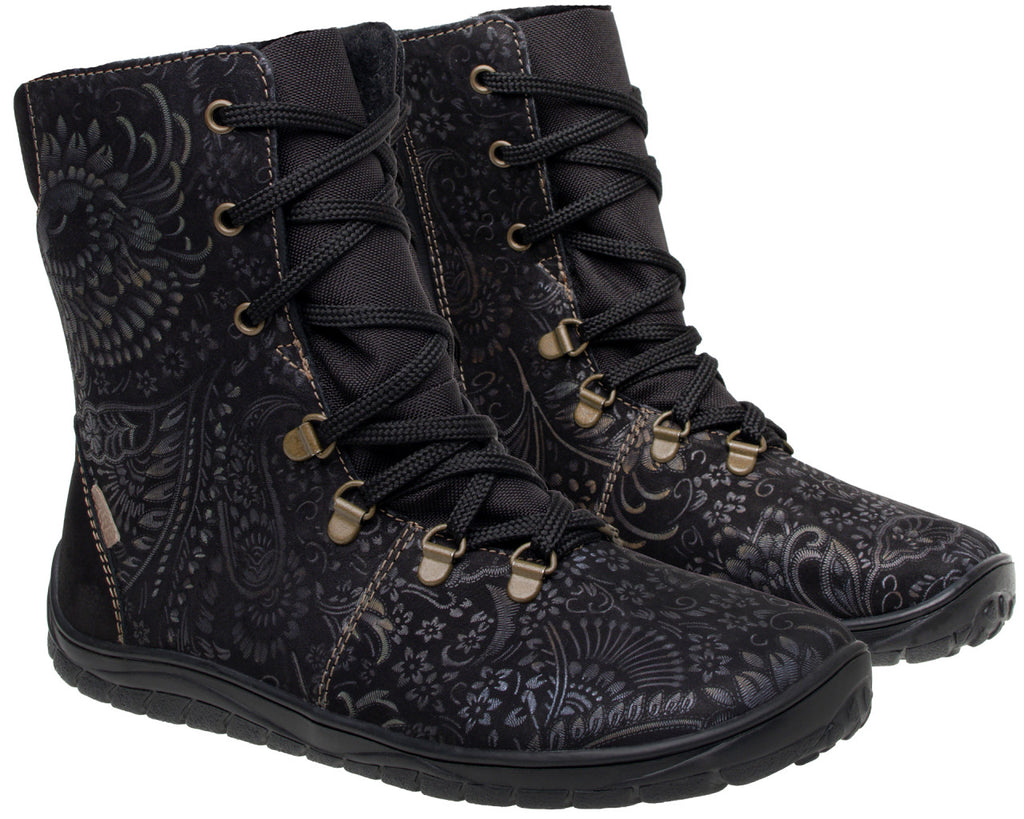 Fare Bare - Norry Winter Black - Waterproof barefoot boots with winter lining