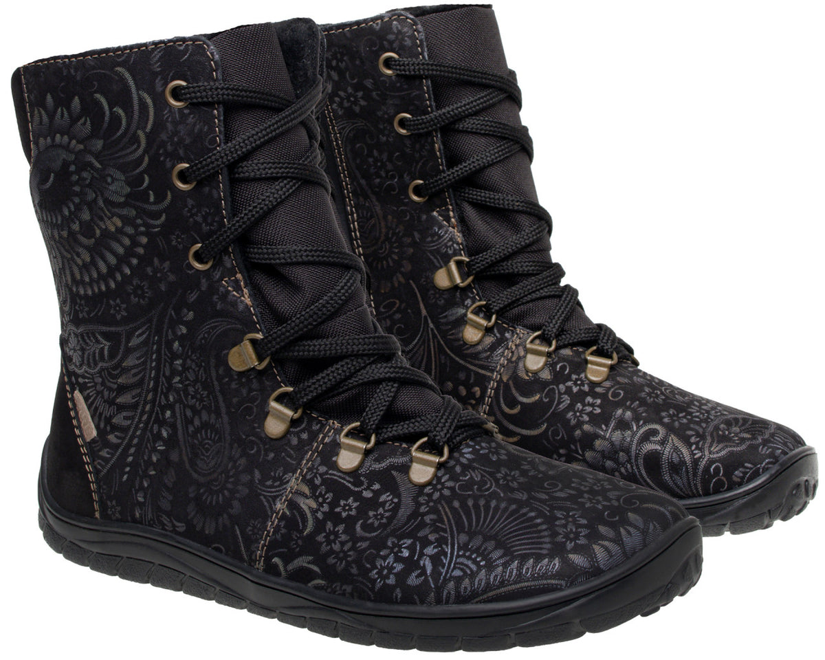 Fare Bare - Norry Winter Black - Waterproof barefoot boots with winter lining