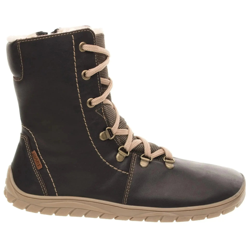 Fare Bare - Norry Winter Dark Chocolate - Botines barefoot impermeables calientes unisex