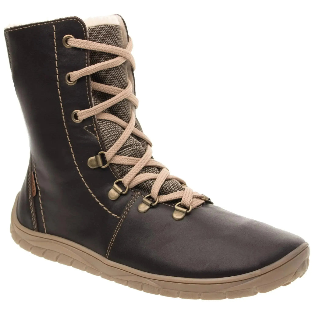 Fare Bare - Norry Winter Dark Chocolate - Botines barefoot impermeables calientes unisex