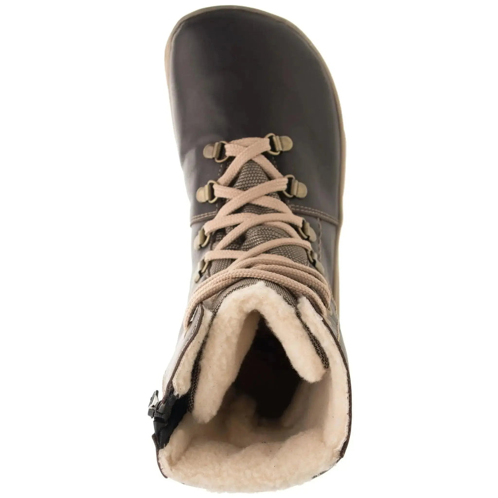 Fare Bare - Norry Winter Dark Chocolate - Botines barefoot impermeables calientes unisex