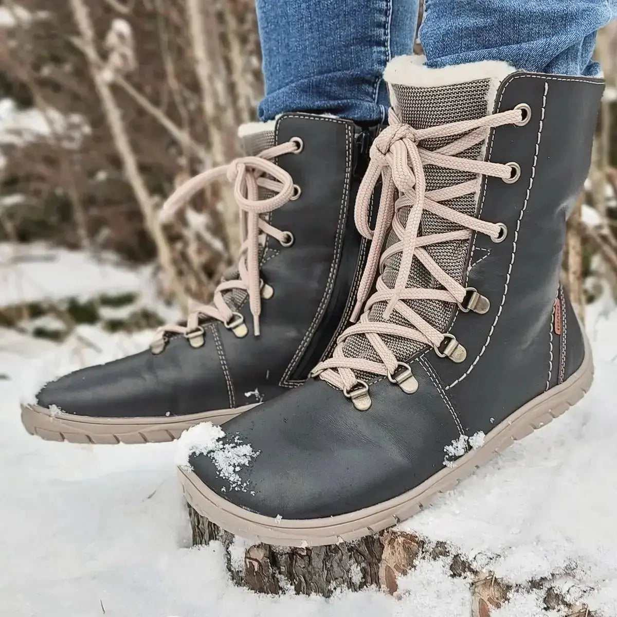 Fare Bare - Norry Winter Dark Chocolate - Botines barefoot impermeables calientes unisex