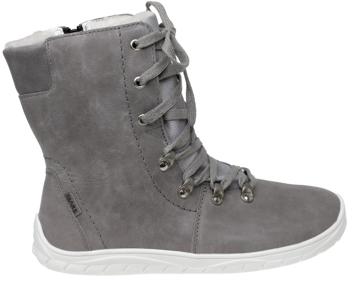Fare Bare Norry Winter Grey - Botas barefoot impermeables calientes unisex grises  Cacles Barefoot