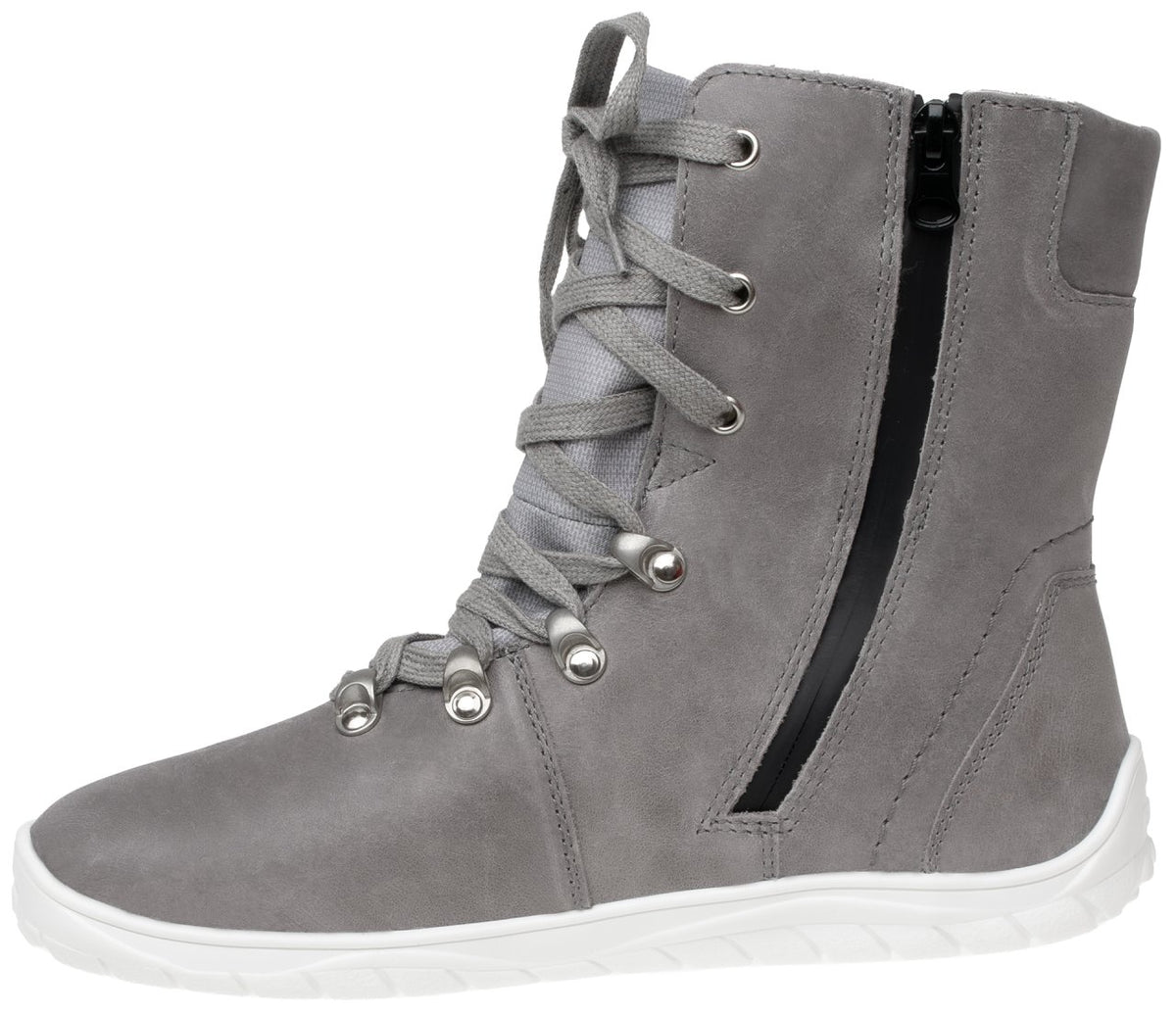 Fare Bare Norry Winter Grey - Botas barefoot impermeables calientes unisex grises  Cacles Barefoot