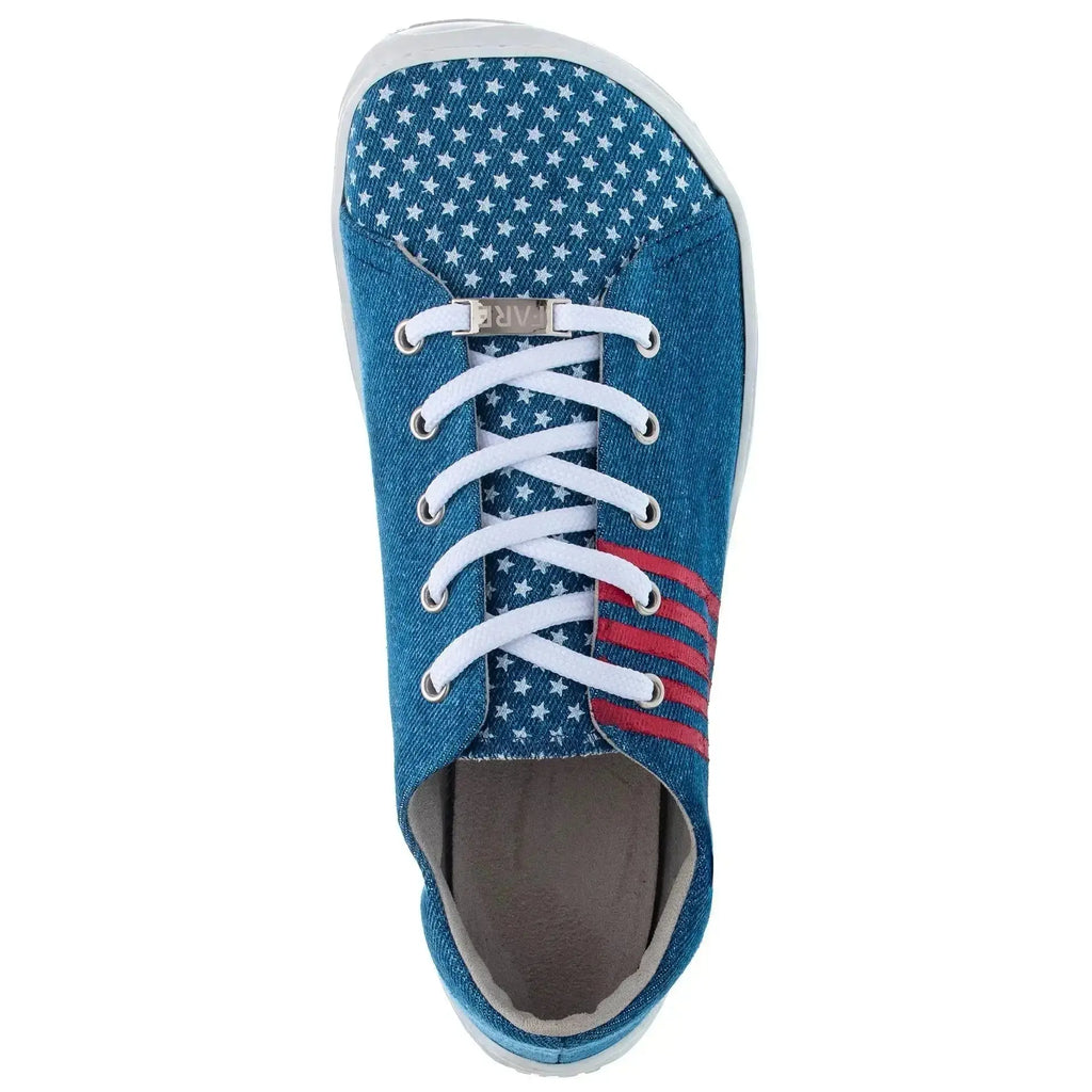 Fare Bare Sicilky Stripes & Stars - Lonetas barefoot unisex con estampado de rayas y estrellas