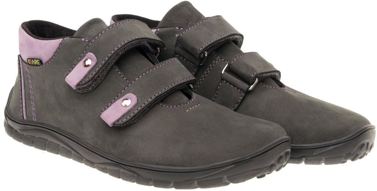 Fare Bare Walky Junior Grey - Zapatillas barefoot impermeables outdoor para niños grandes grises