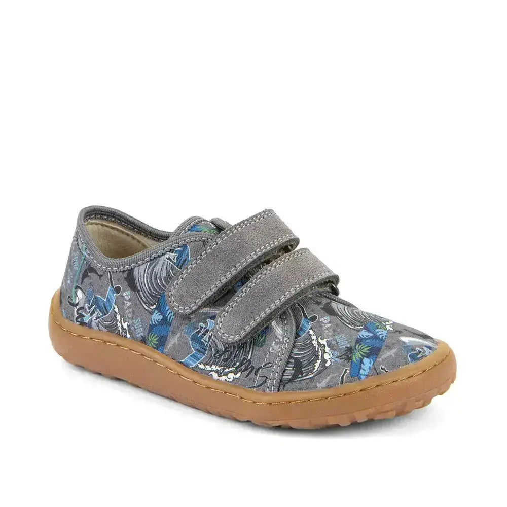 Froddo Barefoot - Toile Grise - Chaussures minimalistes en toile avec imprimé estival
