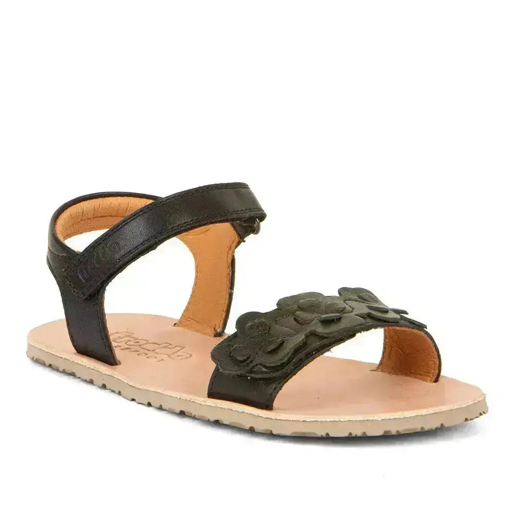 Froddo Barefoot - Sandalias Flexy Flowers Black - Sandalias respetuosas para niña y mujer negro