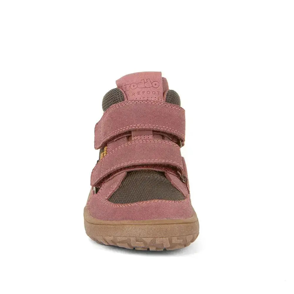 Froddo Barefoot - Tex Autumn Grey Pink - Botines Barefoot Infantiles Resistentes al agua rosas