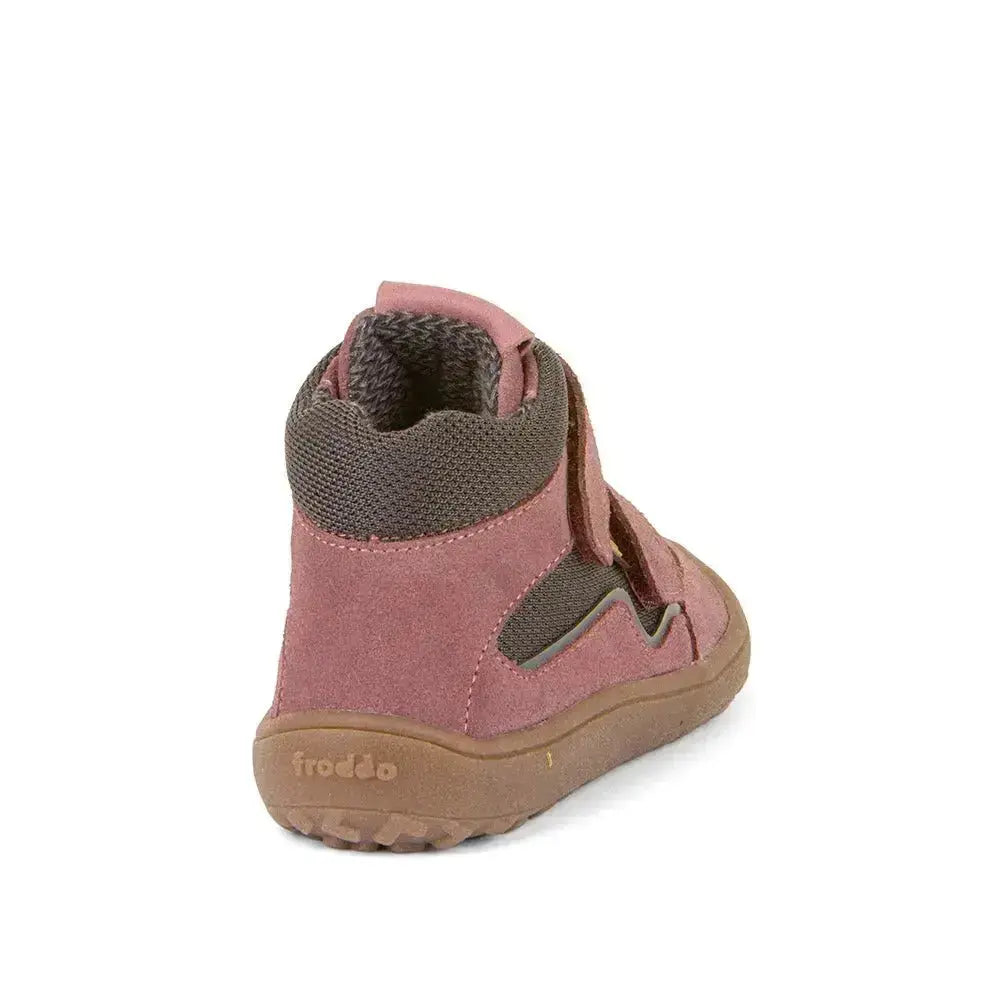 Froddo Barefoot - Tex Autumn Grey Pink - Botines Barefoot Infantiles Resistentes al agua rosas