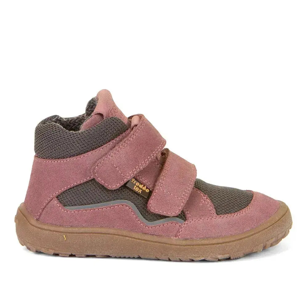 Froddo Barefoot - Tex Autumn Grey Pink - Botines Barefoot Infantiles Resistentes al agua rosas