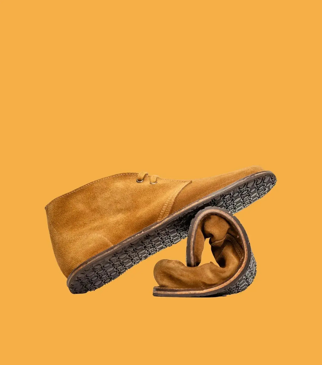 Gaucho Ninja - Barefoot Pals Desert Brown Suede - Botines Barefoot unisex marrones