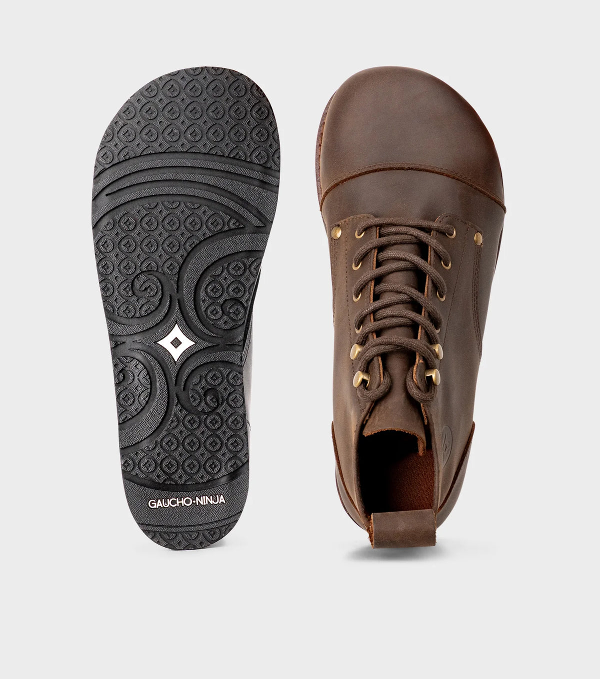 Gaucho Ninja Carpenter X-Wide Crazy Horse Brown - Botines barefoot de seguridad marrones