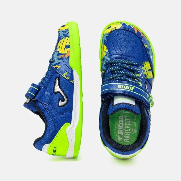 JOMA - Top Flex Kids Barefoot 2604 Royal Indoor - Zapatillas barefoot de fútbol sala infantiles