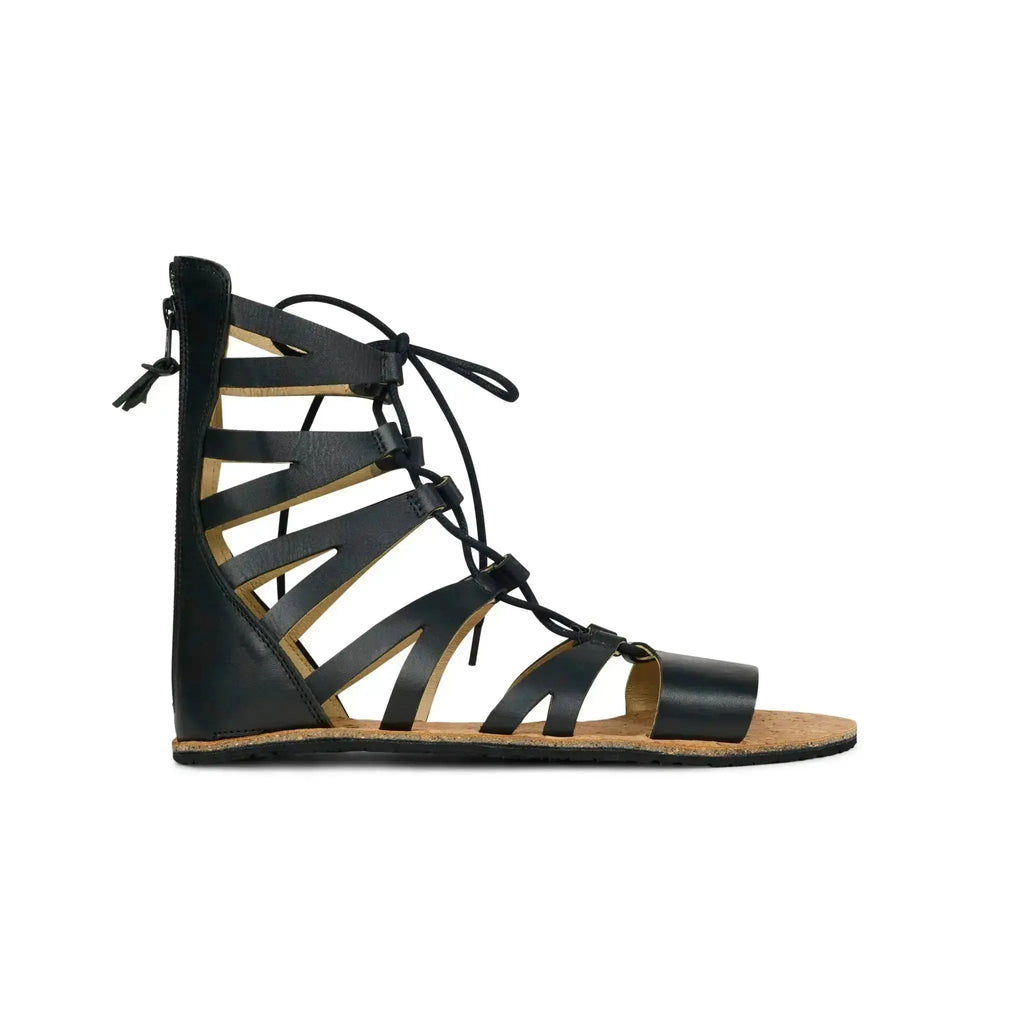 Koel Arina Napa Black - sandales barefoot romaines à lacets