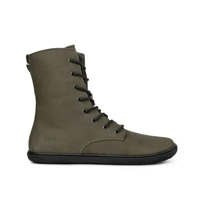 Koel - Faro Lambswool Khaki - Botas barefoot calientes unisex verdes