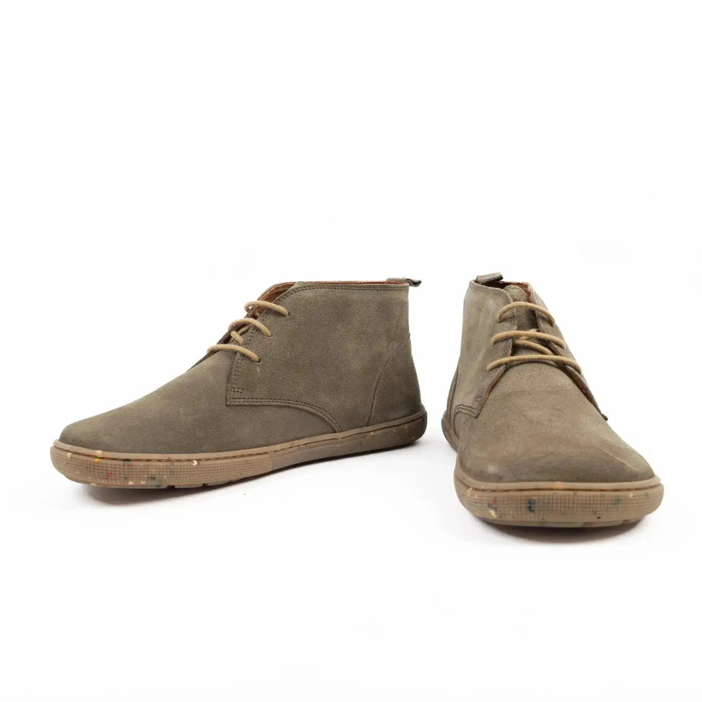 Koel - Fea Suede Eco Olive - Botines barefoot bajos de ante unisex