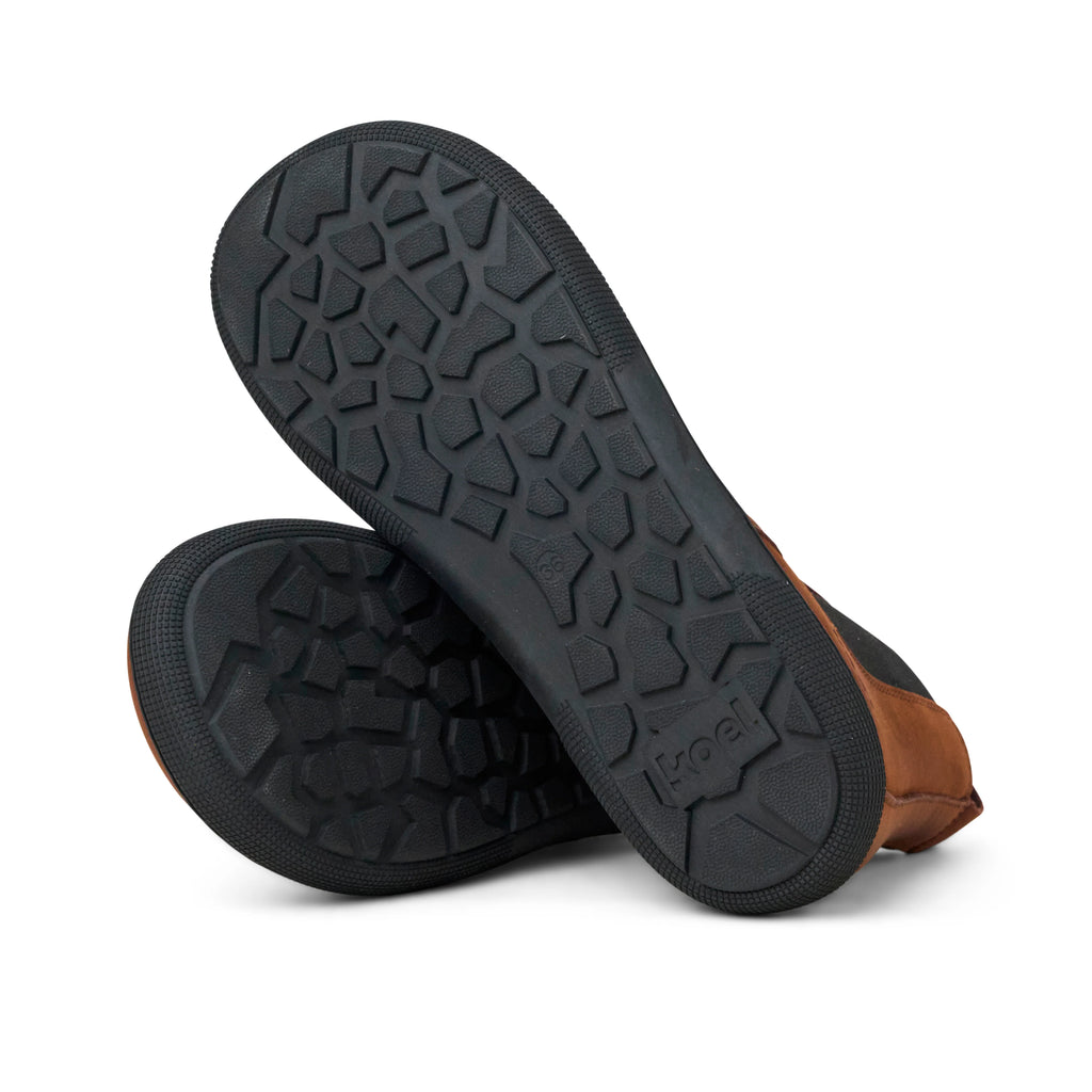 Koel Filas Merino Chocolate - Botines Chelsea barefoot de cuero con forro de lana marrones  Cacles Barefoot
