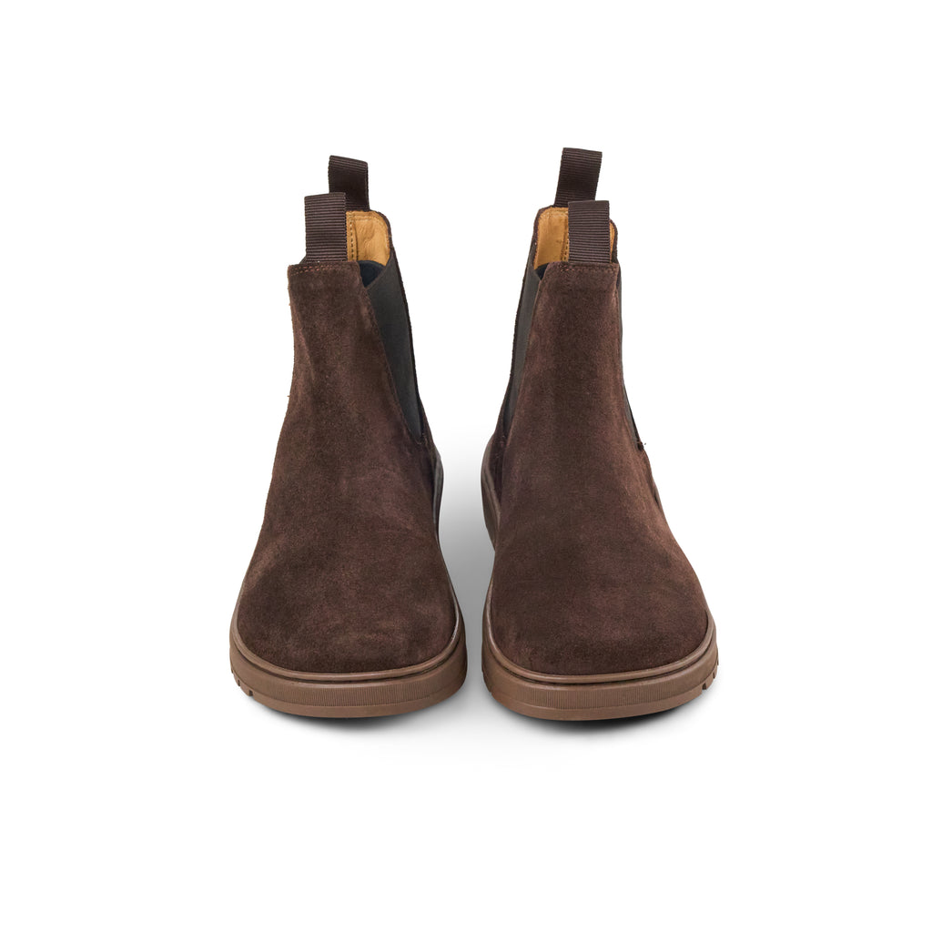 Koel Gavien Suede Chocolate - Dark Brown Unisex Barefoot Chelsea Boots