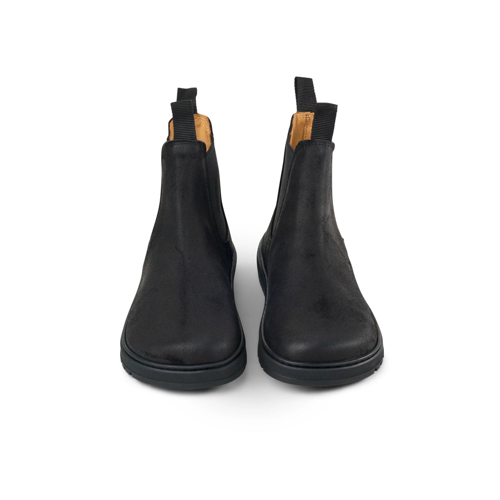Koel Gavien Suede Oil Black - Botines chelsea barefoot unisex negros