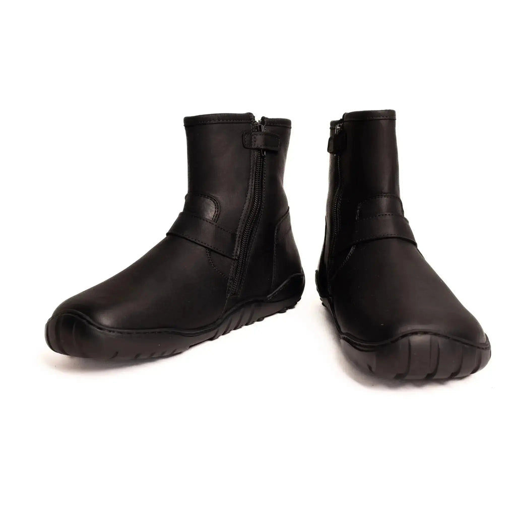 Koel - Lars Hydro Lambswool - Botines barefoot tipo moteros negros para mujer