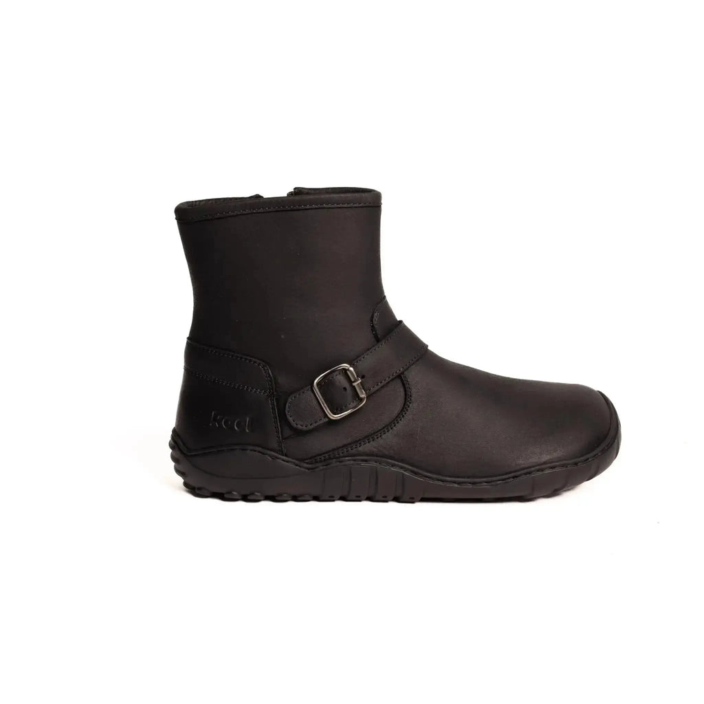 Koel - Lars Hydro Lambswool - Botines barefoot tipo moteros negros para mujer