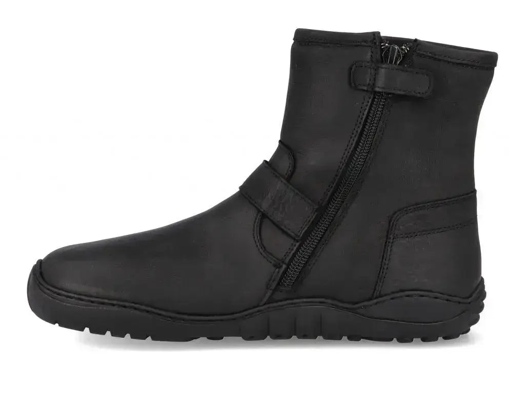 Koel - Lars Hydro Lambswool - Botines barefoot tipo moteros negros para mujer