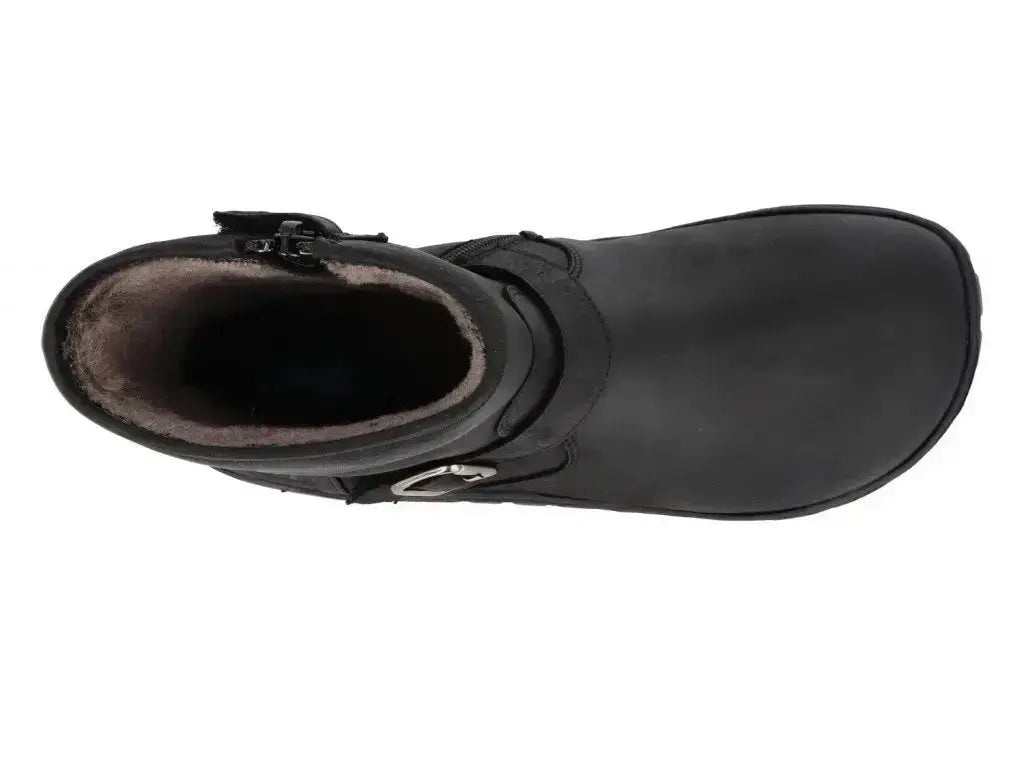 Koel - Lars Hydro Lambswool - Botines barefoot tipo moteros negros para mujer