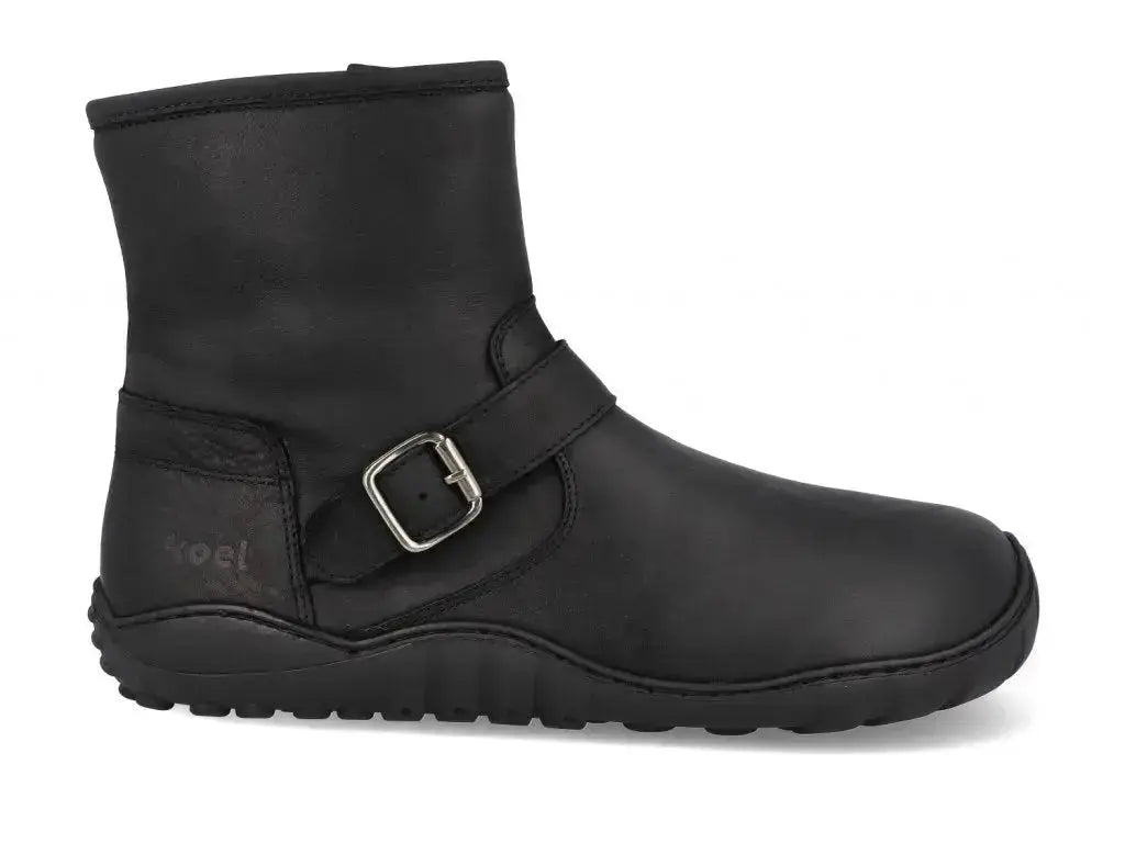 Koel - Lars Hydro Lambswool - Botines barefoot tipo moteros negros para mujer