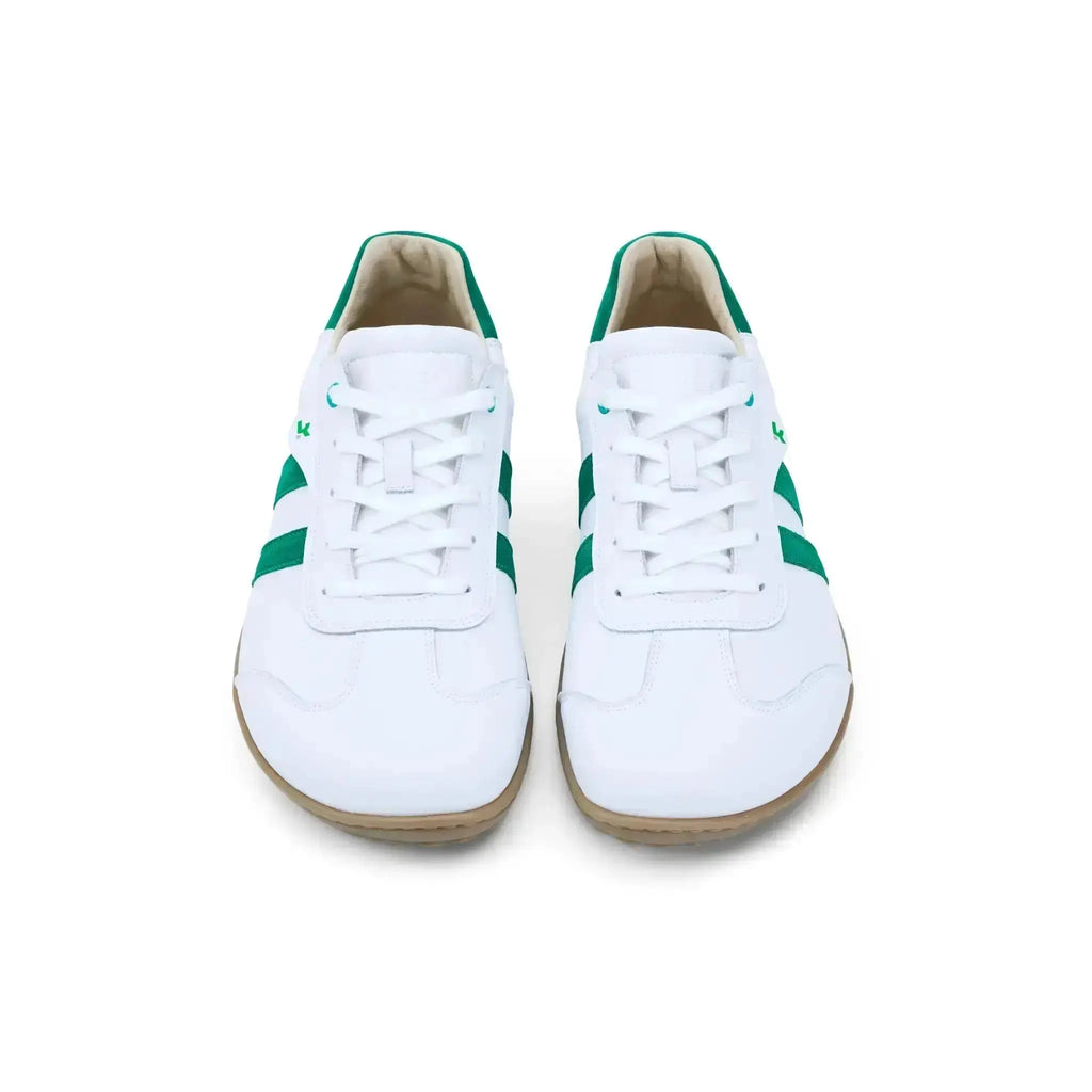 Koel Men - ILO Napa Off White/Green - Zapatillas Barefoot Retro de piel blancas con verde para hombre