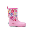 Koel4kids - Neoprene Wellie '25 Fuchsia Flowers - botas de agua barefoot infantiles con neopreno