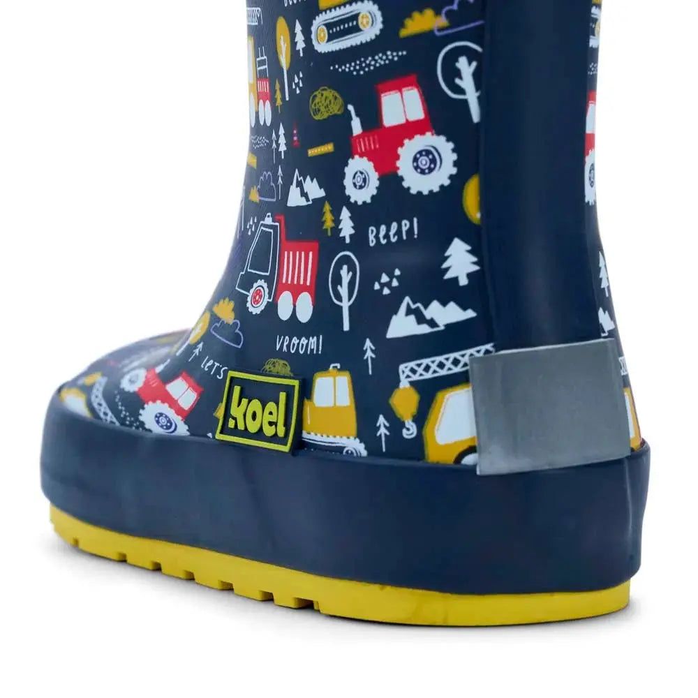 Koel4kids - Wellie Tractor Bleu - bottes de pluie barefoot