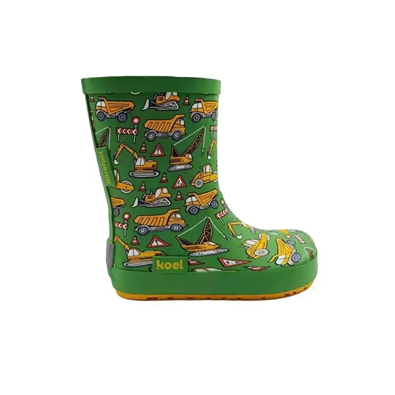 Koel4kids - Wellie Tractor Green - botas de agua barefoot infantiles