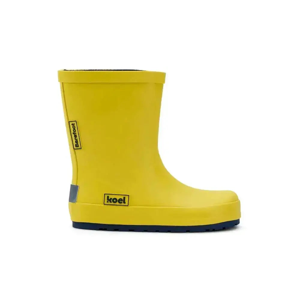 Koel4kids - Wellie Yellow - botas de agua barefoot infantiles
