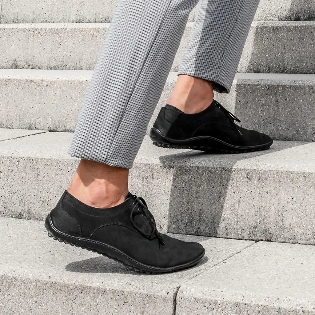 Leguano Dean Black - Zapatos Barefoot Elegantes Unisex Negros  Cacles Barefoot