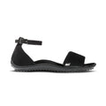Leguano Jara Schwarz - Sandalias barefoot elegantes negras para mujer
