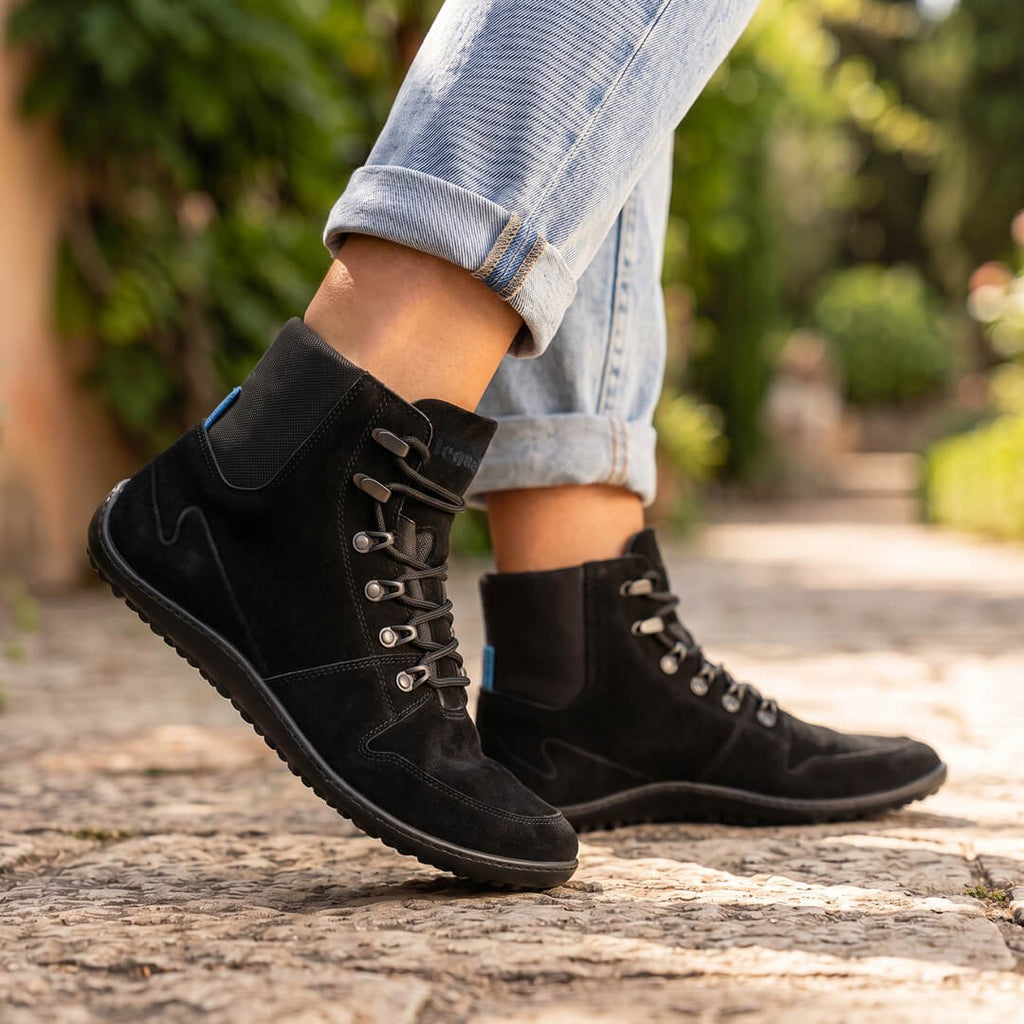 Leguano Velord - Botas barefoot otoñales elegantes unisex negras