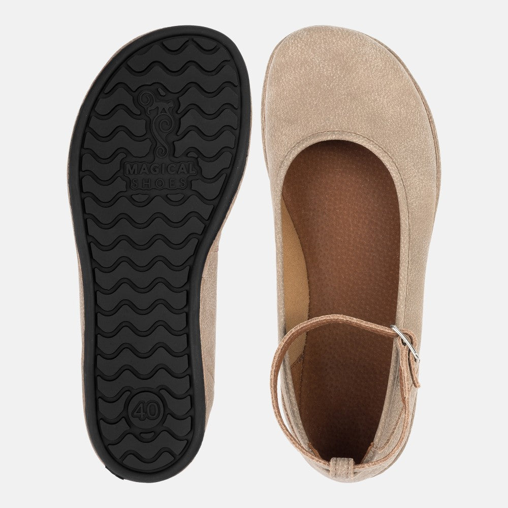 Magical Shoes Ada Cappucino - Bailarinas barefoot de mujer beige-Bailarinas-Magical Shoes-Cacles Barefoot