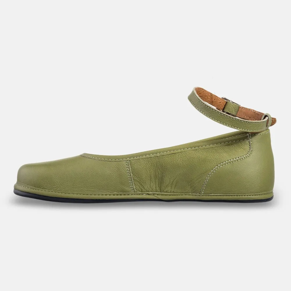 Magical Shoes Ada Olive - Bailarinas barefoot de mujer verde-Bailarinas-Magical Shoes-Cacles Barefoot