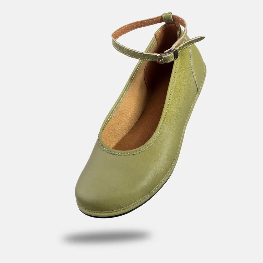 Magical Shoes Ada Olive - Bailarinas barefoot de mujer verde-Bailarinas-Magical Shoes-Cacles Barefoot