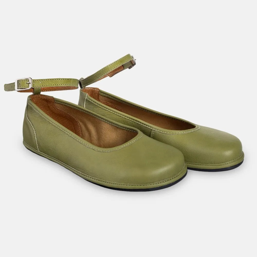Magical Shoes Ada Olive - Bailarinas barefoot de mujer verde-Bailarinas-Magical Shoes-Cacles Barefoot