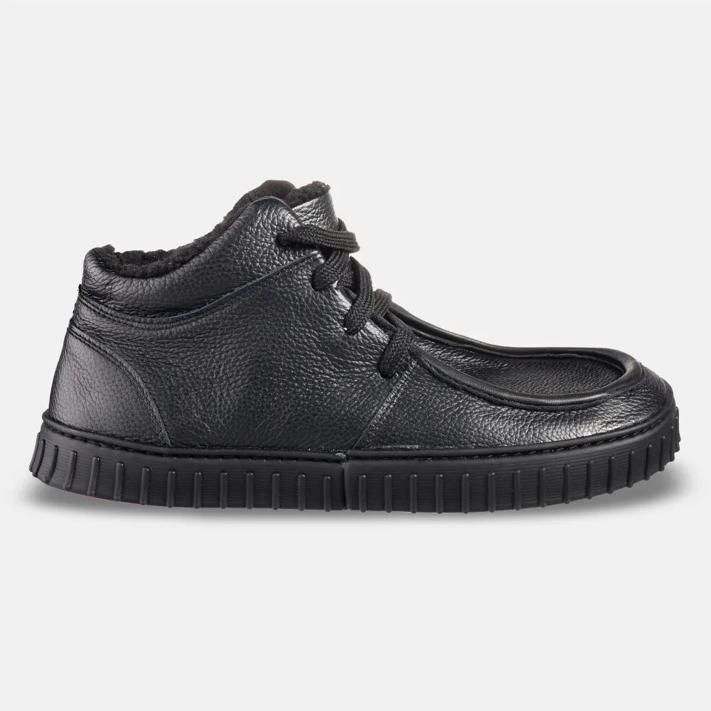 Magical Shoes Monet Black - Botines barefoot calientes estilo mocasín negros-Botines-Magical Shoes-36-Cacles Barefoot